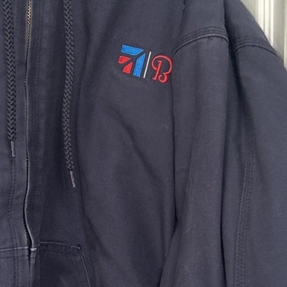 Berne Mens Workwear Jacket Duck Canvas Full Zip Hood Industrial HJ51ND 2XL Blue - Picture 6 of 15